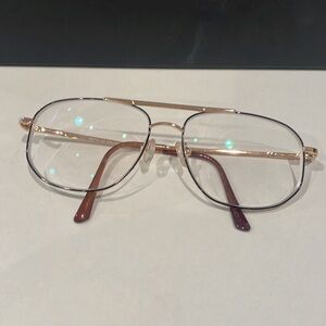 Stylish Gold and Brown Eyeglasses